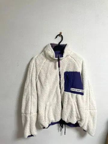 [Bershka 플리스 자켓 보아 자켓 화이트 퍼플