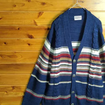 가디건 3D 니트 스웨터 네이비 화이트 빨간색 황토색 그레이 은색 버튼