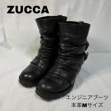 ZUCCA 엔지니어 부츠 천연 가죽 M 사이즈 블랙