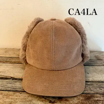 CA4LA 퍼 포함 플라이트 캡 베이지