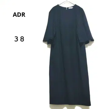 어도어 38 네이비 7부 소매 롱 원피스 울 100% 일본제 클리닝 완료