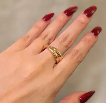 아쉬페 프랑스 골드 컬러 볼륨감 트위스트 링 16호