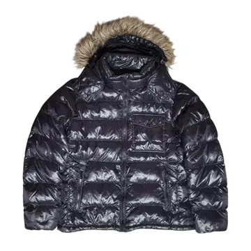 유니클로 퍼 다운 자켓 L 사이즈 광택 다운