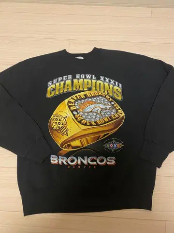 90s USA제 NFL 덴버 브롱코스 챔피언 반지 맨투맨 L