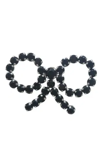 마키누모토 리본 브로치 블랙