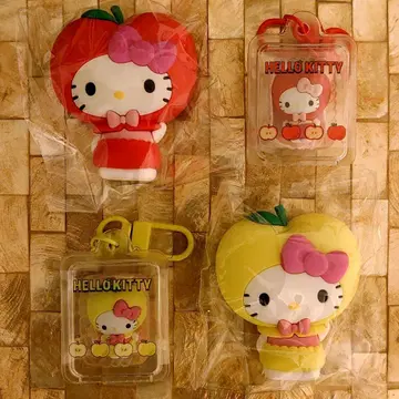 [ 새상품 ] 산리오 후르츠 디자인 마그넷 키링 키티 4세트