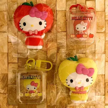 [ 새상품 ] 산리오 후르츠 디자인 마그넷 키링 키티 4세트