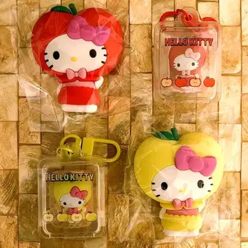 [ 새상품 ] 산리오 후르츠 디자인 마그넷 키링 키티 4세트