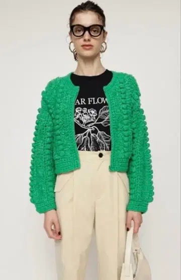 SLY 폼폼 니트 블루종