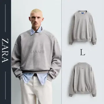 CHAMPION x ZARA 패치 크루넥 스웨트 셔츠 L