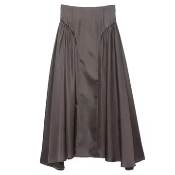 anuans (아뉴앙스) 친츠 새틴 사이드 개더 하이웨스트 스커트