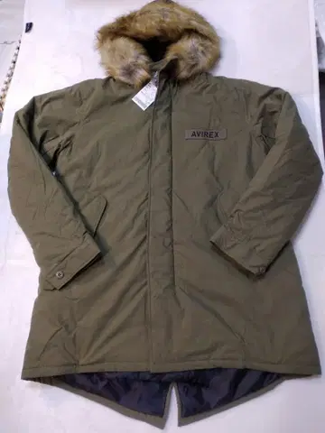 XL 사이즈 아비렉스 AVIREX 퍼 달린 모즈 코트 올리브
