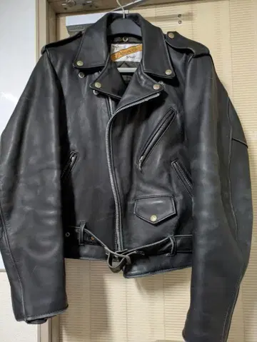 Schott 더블 라이더스 618 38 블랙 소가죽