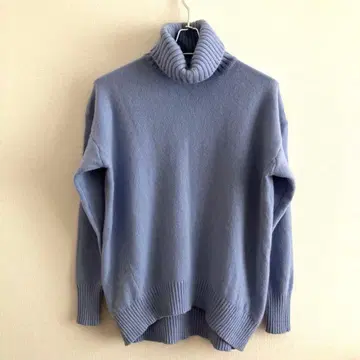 PLST 터틀넥 스웨터 S 양모&캐시미어 [ 스카이블루 ]