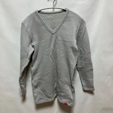 따뜻한 HOTMAGIC 그레이 V넥 긴팔 티셔츠