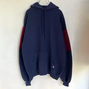 90s USA 러셀 디자인 후드티 빈티지 구제 의류 투톤