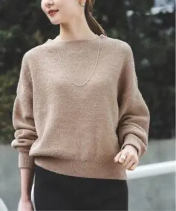 NOBLE 드라이 믹스 몰 니트 풀오버 베이지