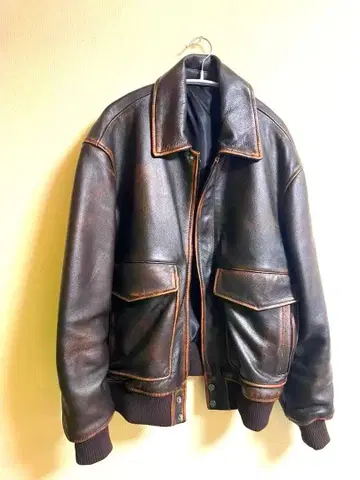 ZARA 다크 브라운 레더 봄버 자켓