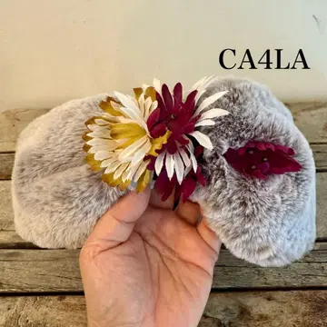 CA4LA 퍼 소재 꽃 장식 헤어밴드