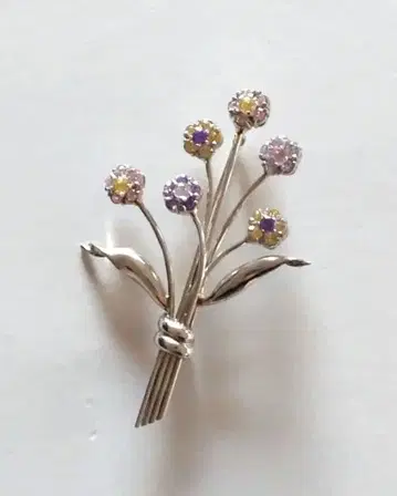 꽃다발 브로치 실버 앤티크 빈티지