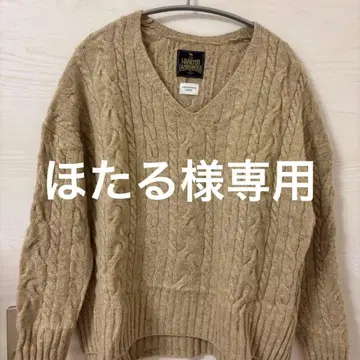 URBAN RESEARCH DOORS 베이지 V넥 케이블 니트