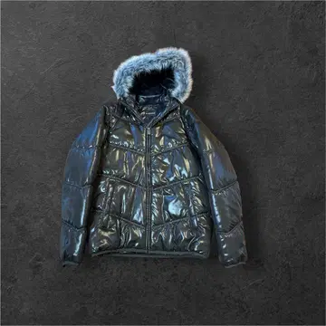 archive 퍼 다운 자켓 00s 광택 Y2K 헤이세이 시크 스타일