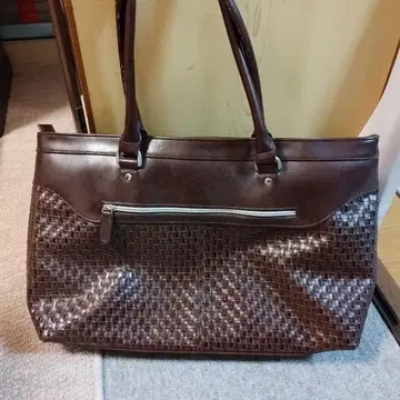 브라운 뜨개질풍 핸드백