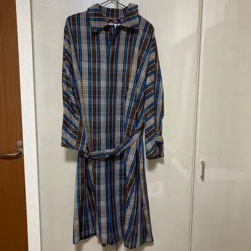 MACPHEE 체크 무늬 트렌치코트