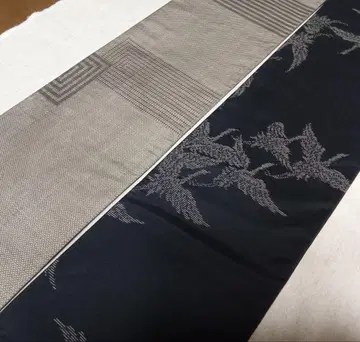 No.1788 오시마 명주 순수 실크 반폭 오비 헤코 오비 핸드메이드