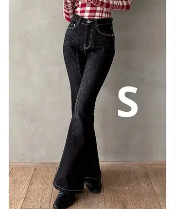 RESEXXY 스타일 메이크 플레어 데님 팬츠 블랙 S