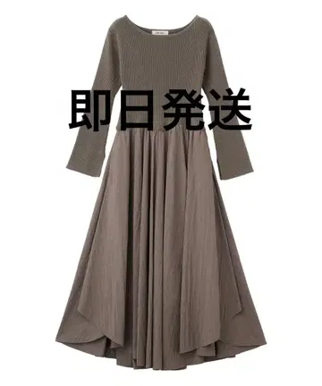 COCO DEAL 페탈헴 스커트 도킹 니트 원피스