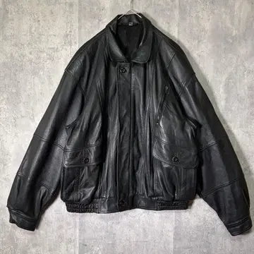 천연 가죽 가죽 자켓 빅 사이즈 블랙