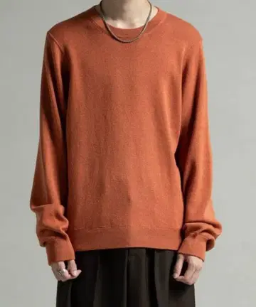 Casper John 울 코튼 하이 게이지 크루넥 스웨터