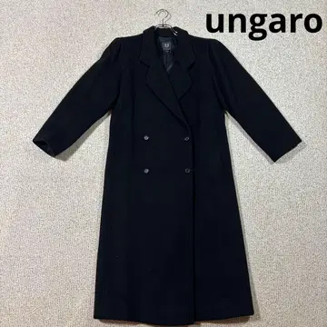 ungaro 블랙 캐시미어 100% 롱 코트 사이즈 7