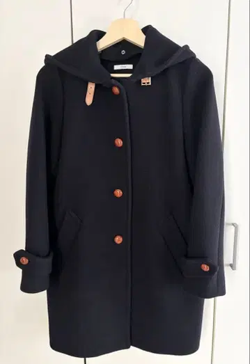 IENA 멜톤 코트 네이비 싸개 단추 38 사이즈