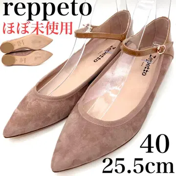 레페토 클레멘스 플랫 펌프스 25.5cm 콤비 가죽 스트랩