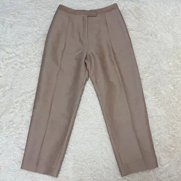 새상품급 투모로우랜드 컬렉션 핑크 베이지 테이퍼드 팬츠 실크 혼방