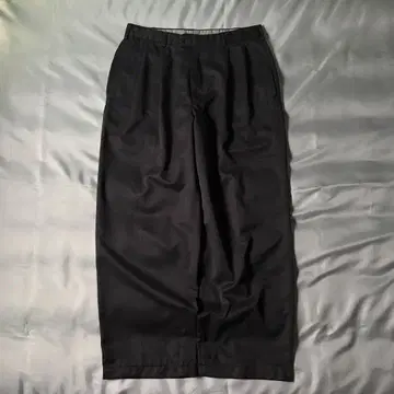 80s vintage 멕시코제 피치 스킨 다크 그레이 와이드 슬랙스