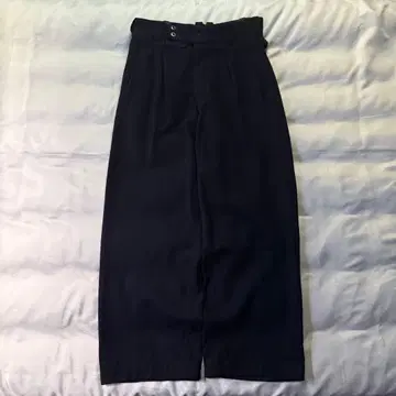레어 50s 60s vintage 유로제 네이비 울 와이드 팬츠
