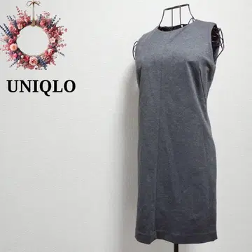 택 포함 새상품 유니클로 슬리브리스 원피스 본치 무릎 기장 레이어드 M