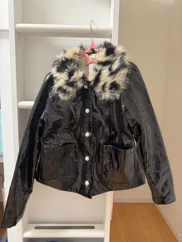 [ 미사용 ] Sister Jane 블랙 검정 자켓 레오파드