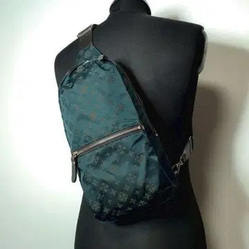 러셋 바디백 블루그린 계열 모노그램 원숄더백