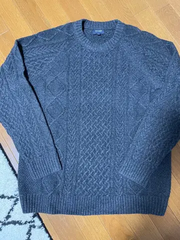 BEAMS 케이블 니트 스웨터 L 다크 그레이