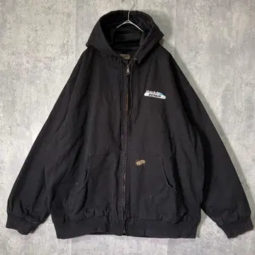 기업 로고 자수 덕 후드티 액티브 자켓 블랙 2XL