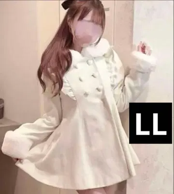 시마무라 모에냐 하트 버튼 프릴 코트 LL 양산형