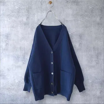 새상품급 쉽스 손세탁 OK 미라노 리브 V넥 미디 가디건