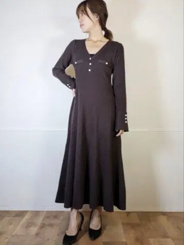 COCODEAL 리브 플레어 원피스