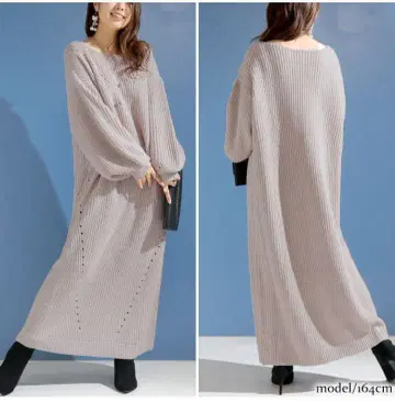 골드 재팬 롱 니트 원피스