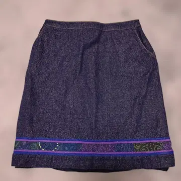 LEONARD 실크 데님 타이트 스커트