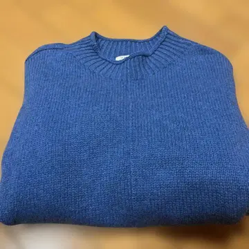 맥피 라무 캐시미어 빌드넥 풀오버 니트 블루 S